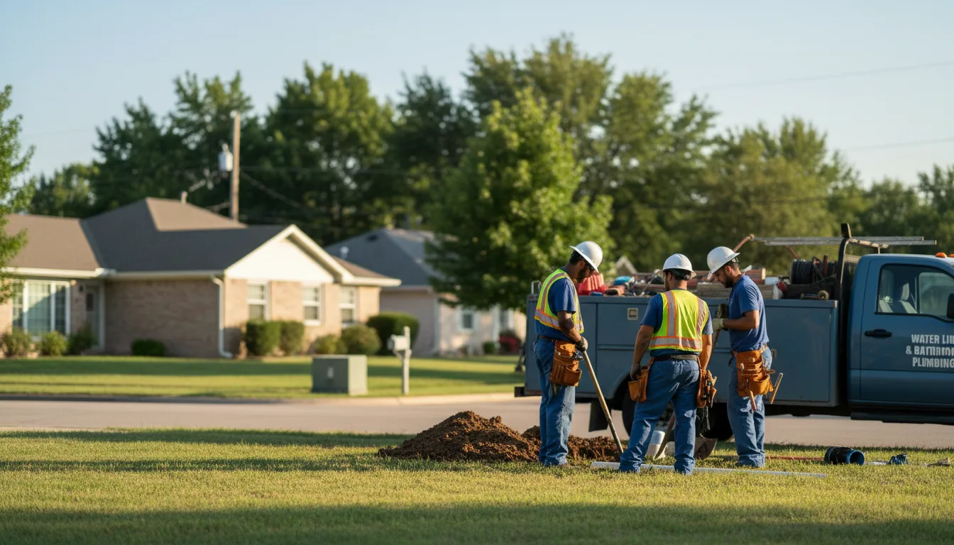 Residential water line and bathroom plumbing service in Oxly, MO